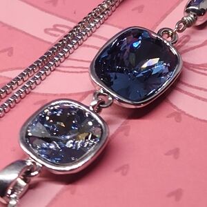 2 Elegant Blue Shade & Tulip Swar. Crystal's Necklace's Combined